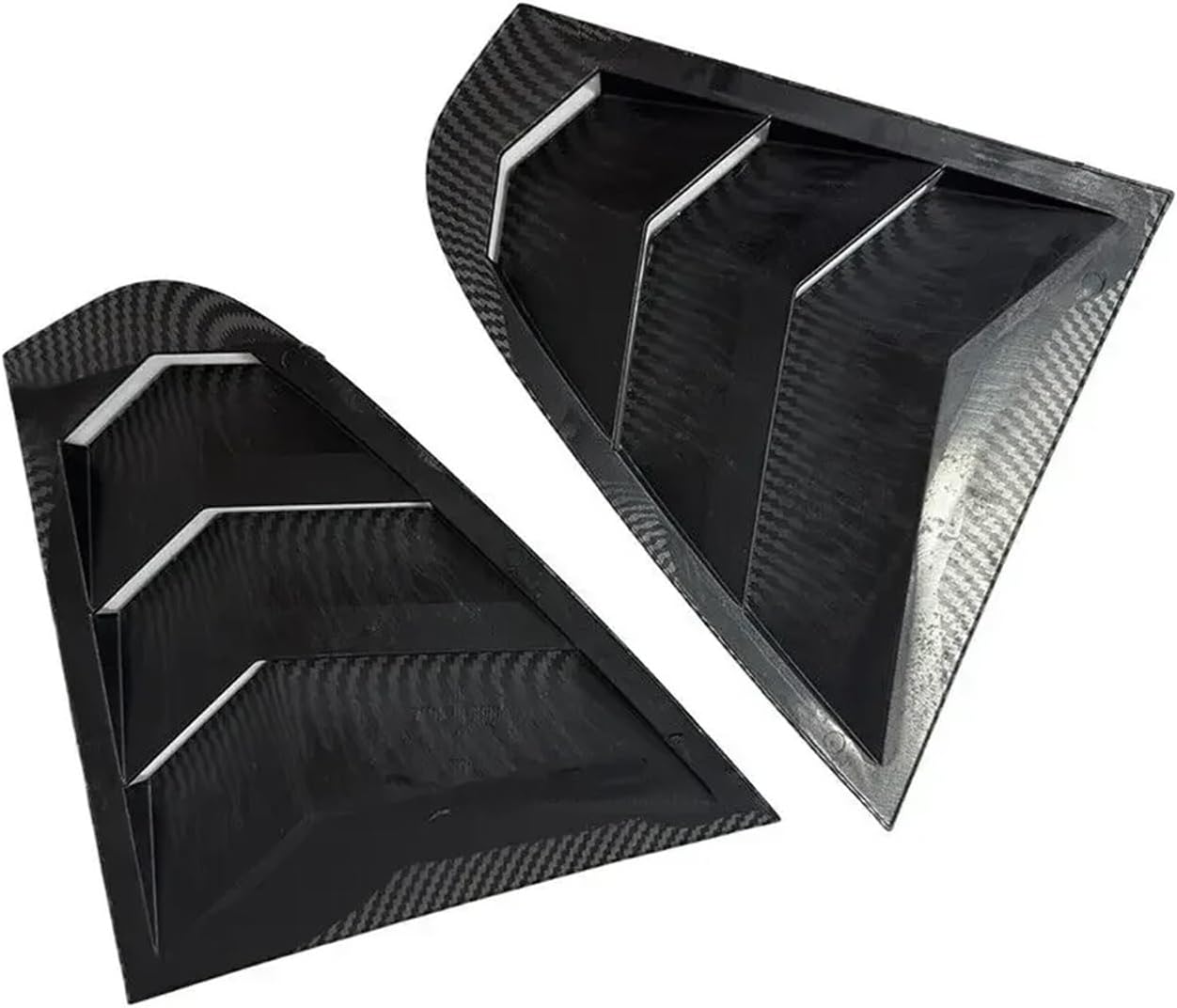 for Skoda Rapid Sedan 2012-2018 Pair Car Rear Louver Window Side Shutter Cover Trim Sticker Vent Scoop Carbon Black Accessories(Gloss Black)