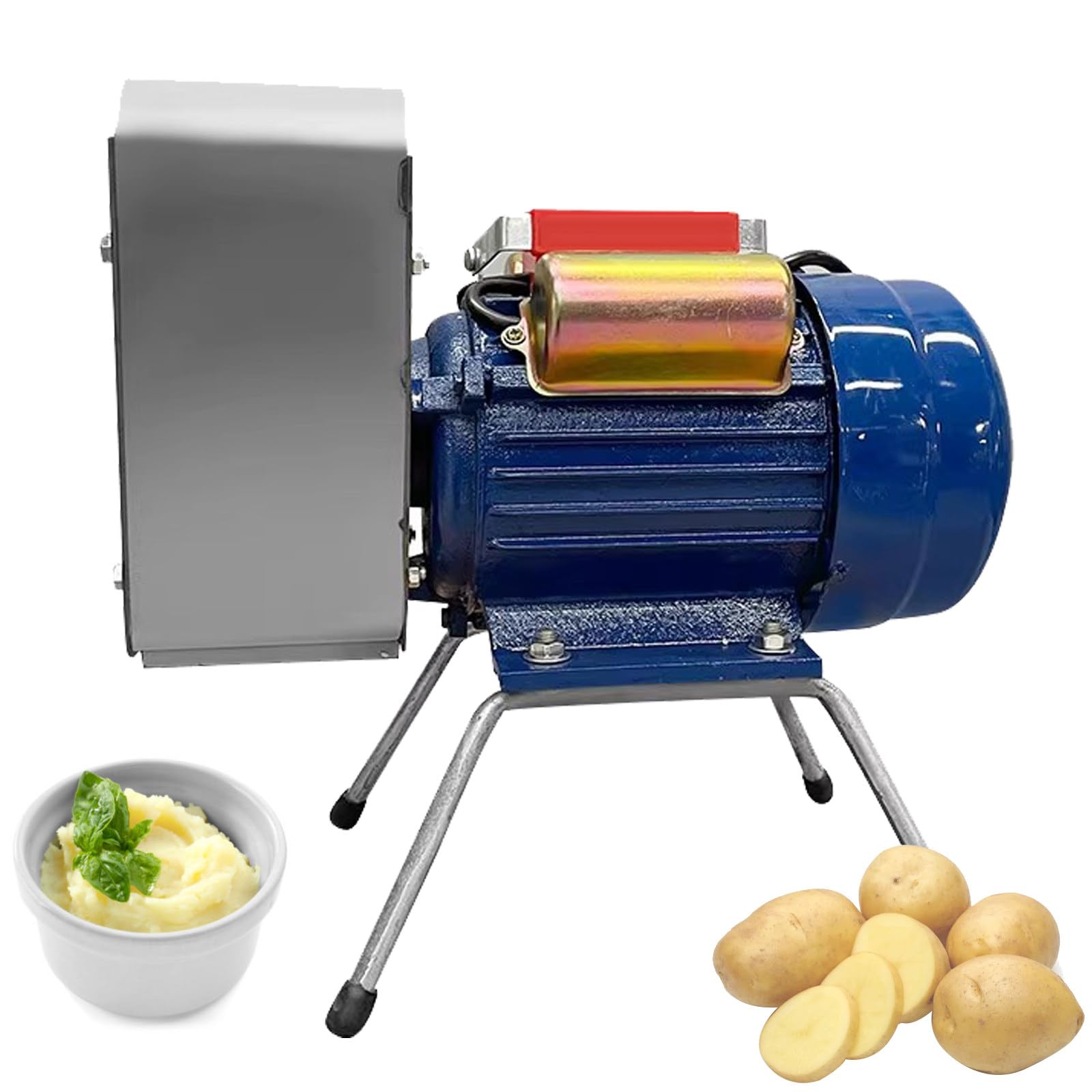 Elektrischer Kartoffelstampfer, 750 W Edelstahl-Kartoffelpresse, Schleifscheibe, glatt, zart, 20–30 kg/h Leistung für Knoblauch, Tomaten