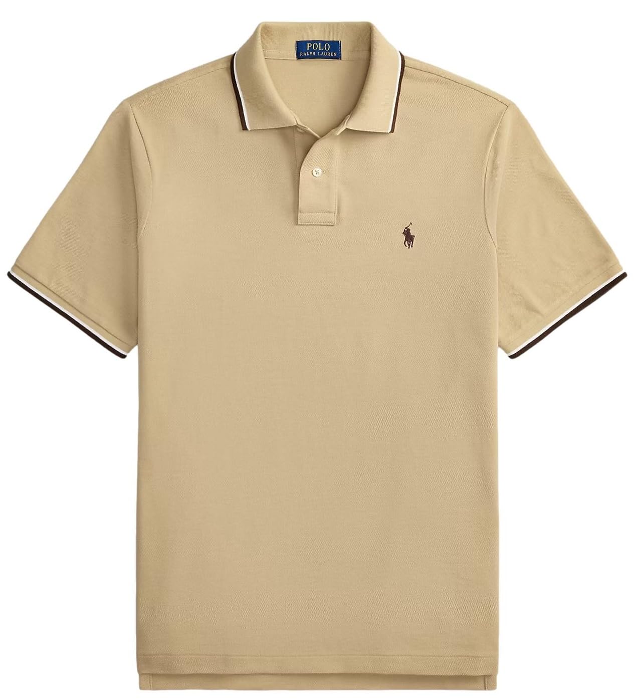 POLO RALPH LAUREN Men's New Classic Fit Polo Shirt XX-Large Costal Beige (Tipped Collar)