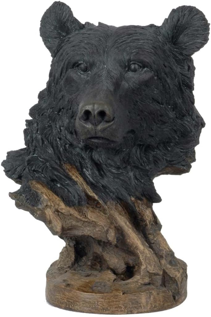 BLACK FOREST DECOR Majesty of The Forest Bear Statue, Resin, 6" W x 8" D x 12" H