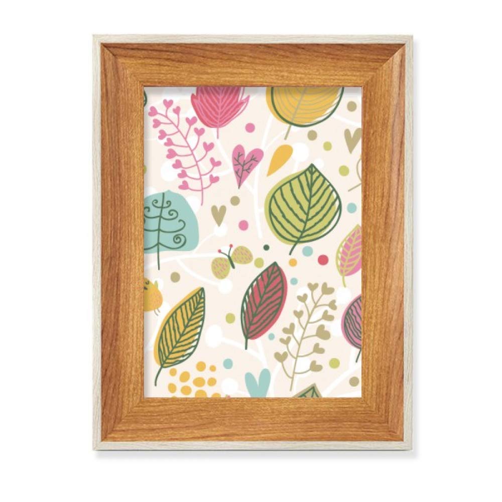 Marco de fotos de madera fina con arte de plantas y flores para pintura de sobremesa