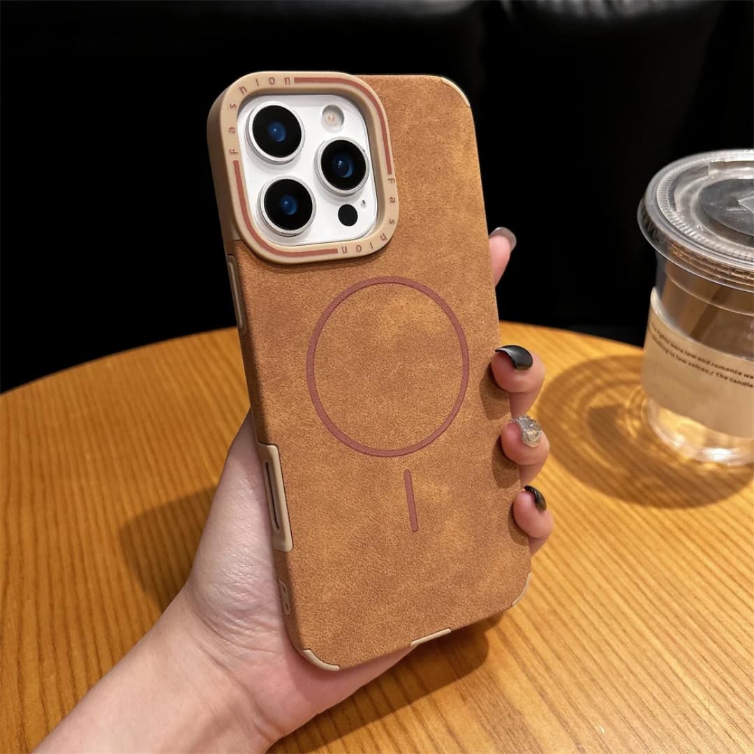Coque iPhone 14 Plus marron magnétique et antichoc fine - 8