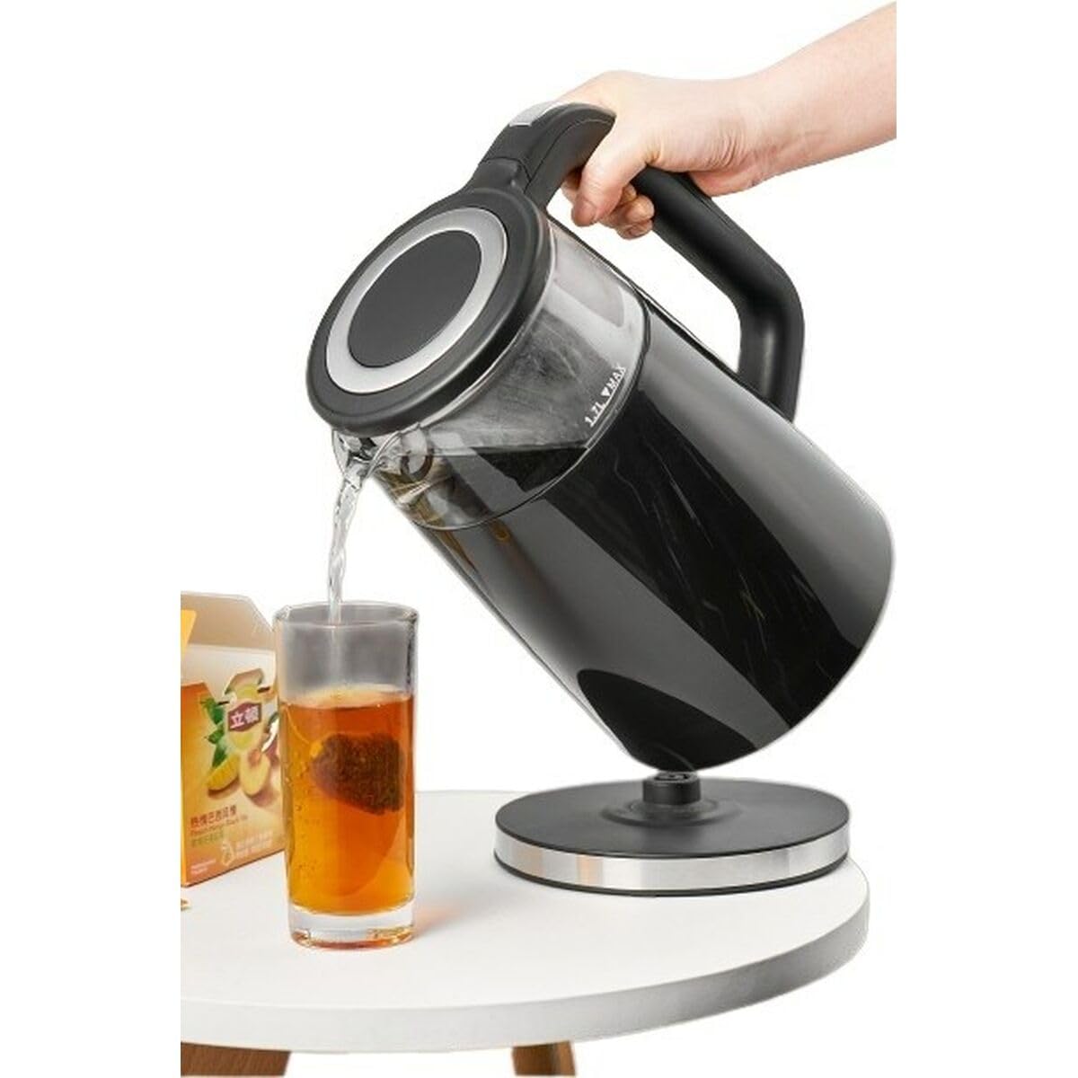 Hervidor MR-049 Negro Transparente Cristal Vidrio de Borosilicato 2200 W 1,7 L