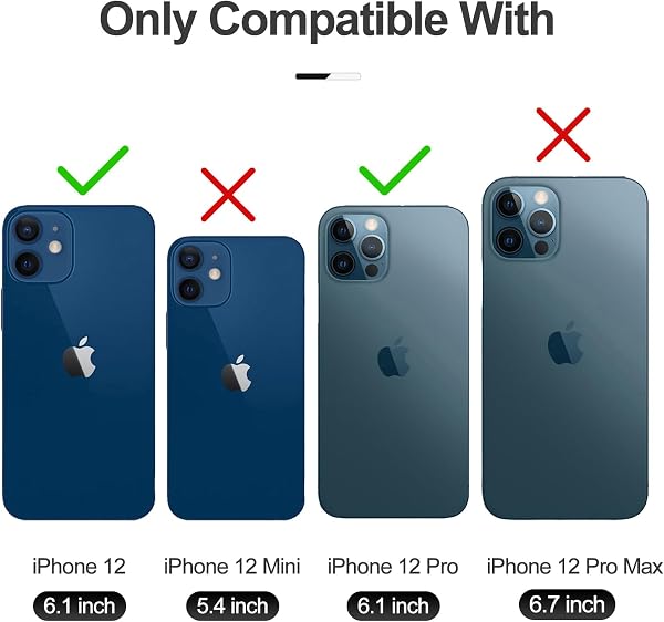 Case for iPhone 12 / iPhone 12 Pro, Classic PU Leather Magnetic Wallet Case, Flip Folio Protective Phone Cover Compatible with iPhone 12 / iPhone 12 Pro, Black - 2