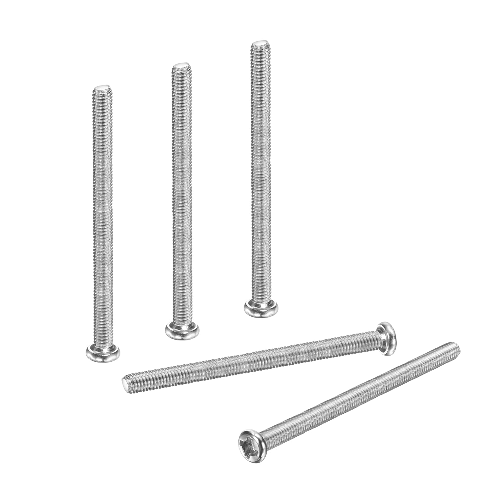 PATIKIL 50 Pcs Pan Head Machine Screws, M3 x 40mm (0.5mm Pitch) Phillips Drive Metric 304 Stainless Steel Full Thread Round Head Small Screws Bolts for Cabinet Drawer Furniture Repairs