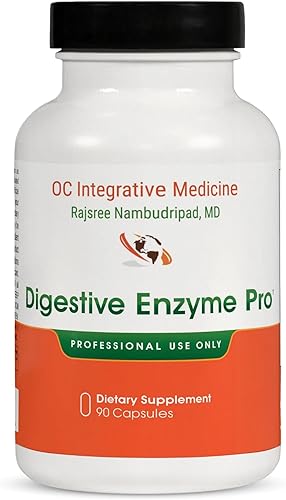 Digestive Enzyme Pro de Dr. Rajsree  Enzima de espectro completo con betaína, pepsina, bilis de buey, pancreatina  Ayuda a reducir gases, hinchazón,