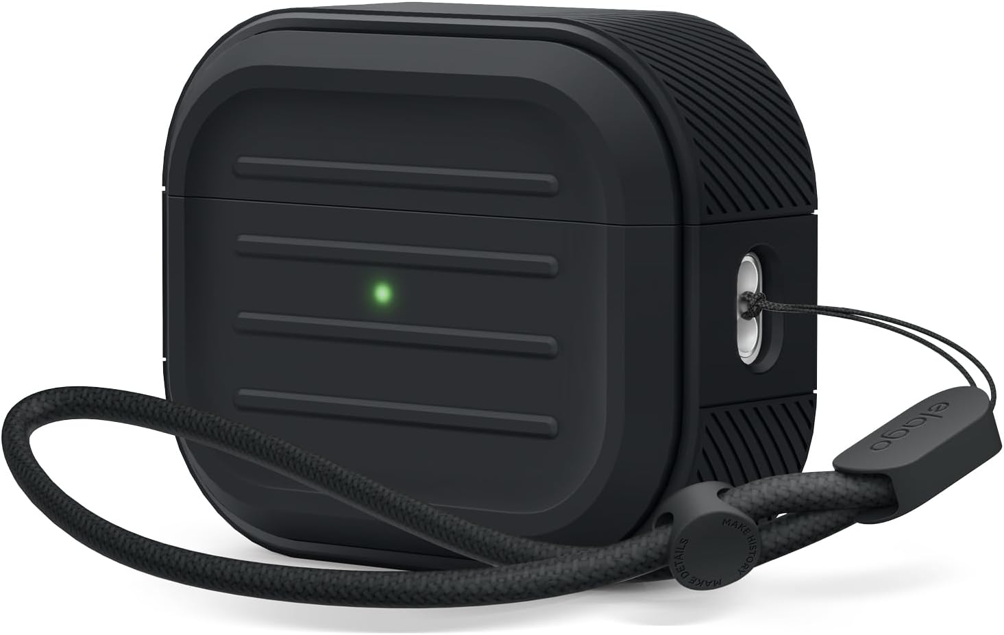 elago Armor Case Compatible with AirPods Pro 2nd Generation Case Cover - Compatible with AirPods Pro 2 Case, Lanyard Included, Supports Wireless Charging, Shock Resistant, Full Protection (Black)