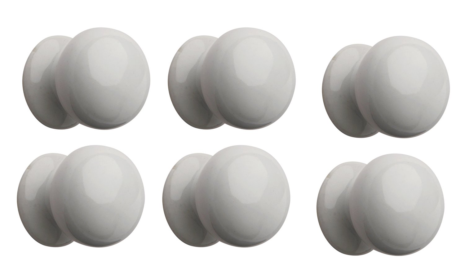 HOBKNOBS Boston Ceramic Cabinet Drawers/Wardrobe/Kitchen Door Pull Handle Knobs (36 mm Dia; White)(Set of 6).-image-18