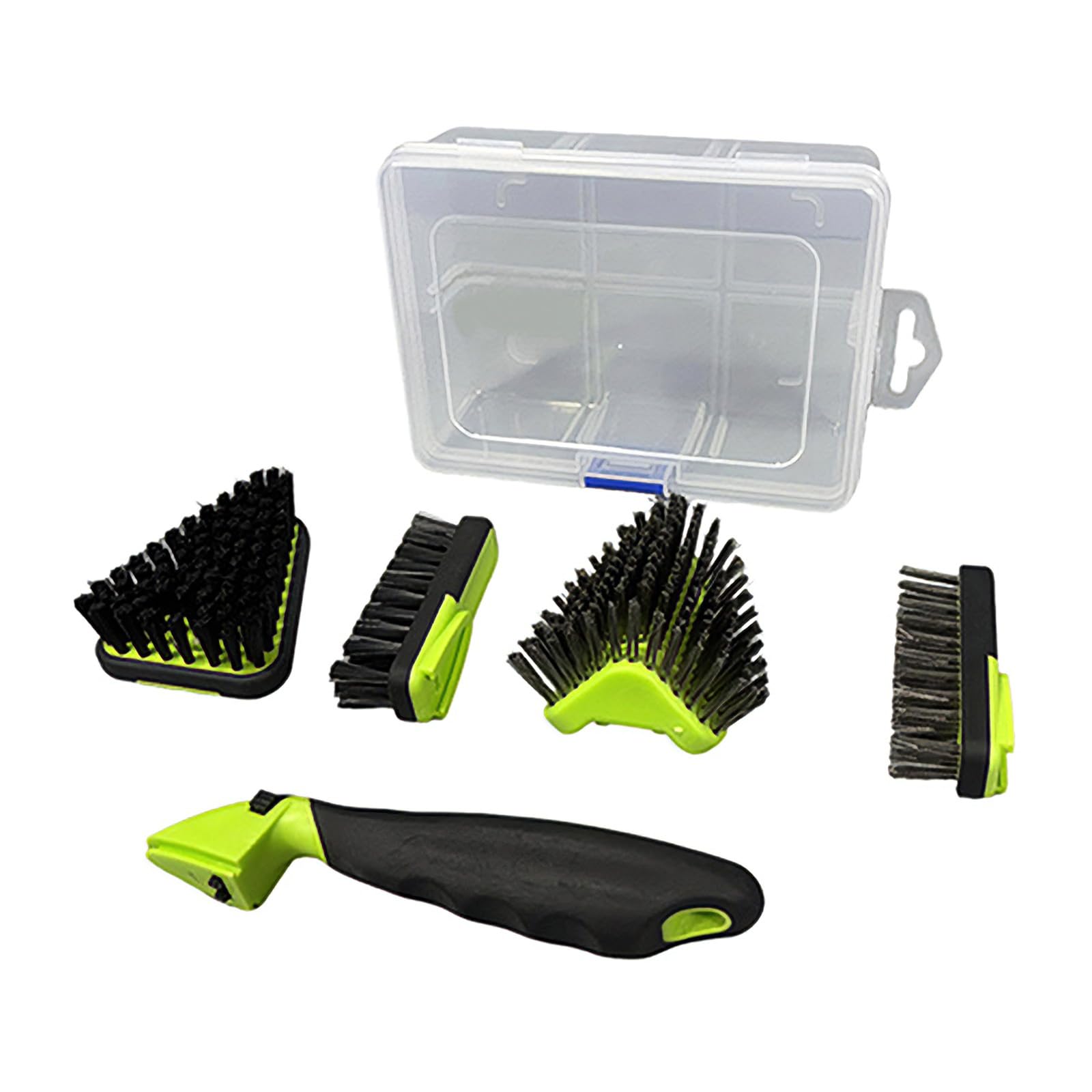 Multifunctional Cleaning Brush Set Featuring Changeable Heads Ergonomic Handle for Various Tasks Includes Storage Box Soft Bristle Brush