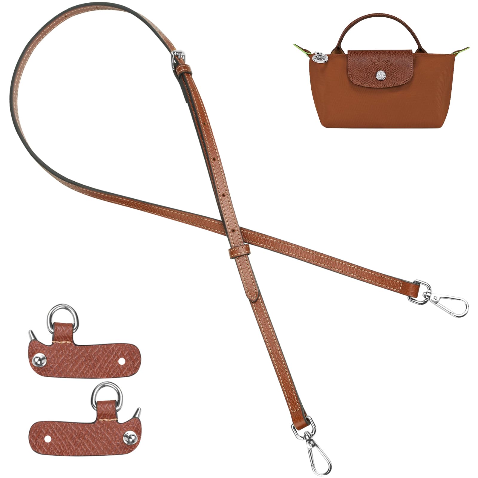 jiesinlov Rindsleder Taschen Riemen Umrüstsatz Ersatz verstellbaren Crossbody Schultergurt für Le Pliage XS Mini Pouch