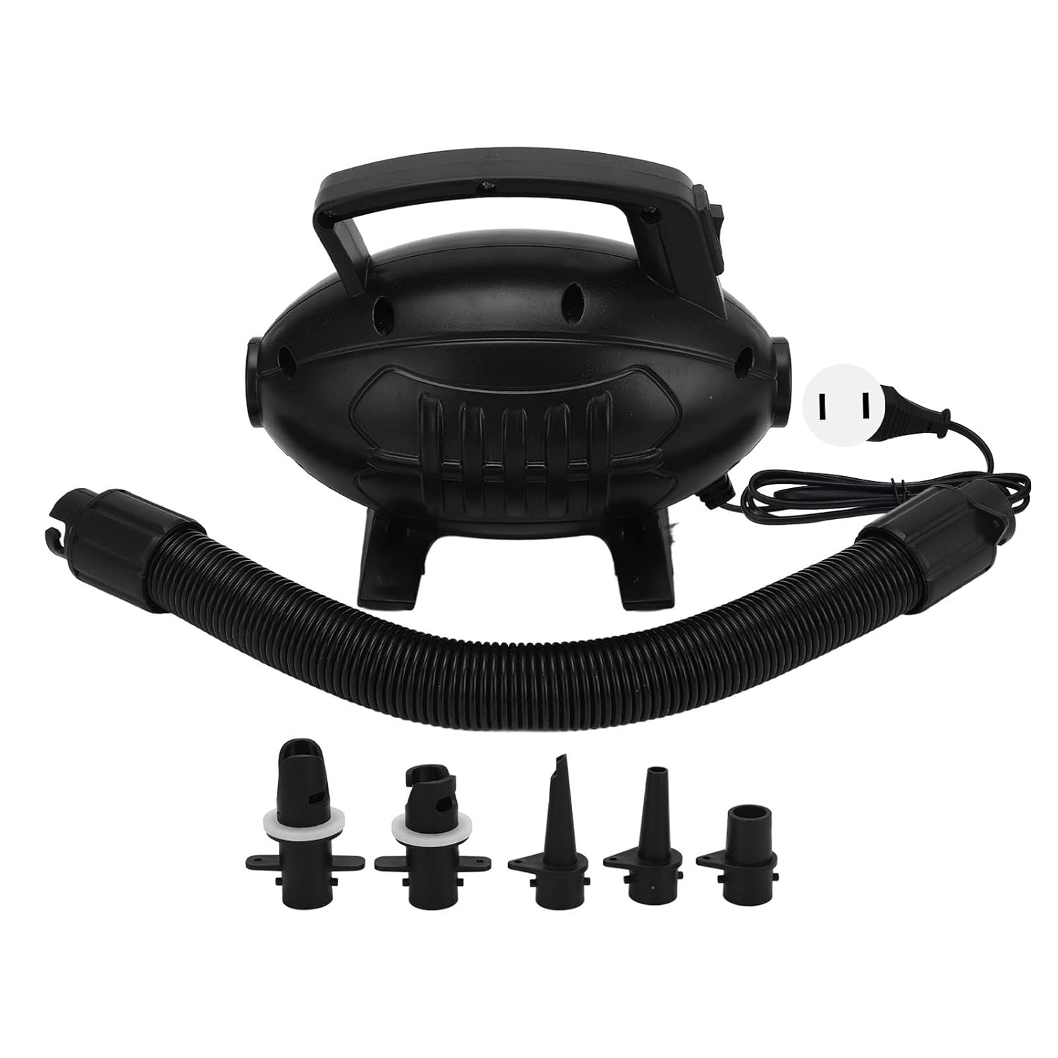 Electric Air Pump 600W High Efficiency Low Noise Inflation Pump with 5 Nozzles for Inflatable Mattress Bed Swim Ring (US Plug 110-120V)