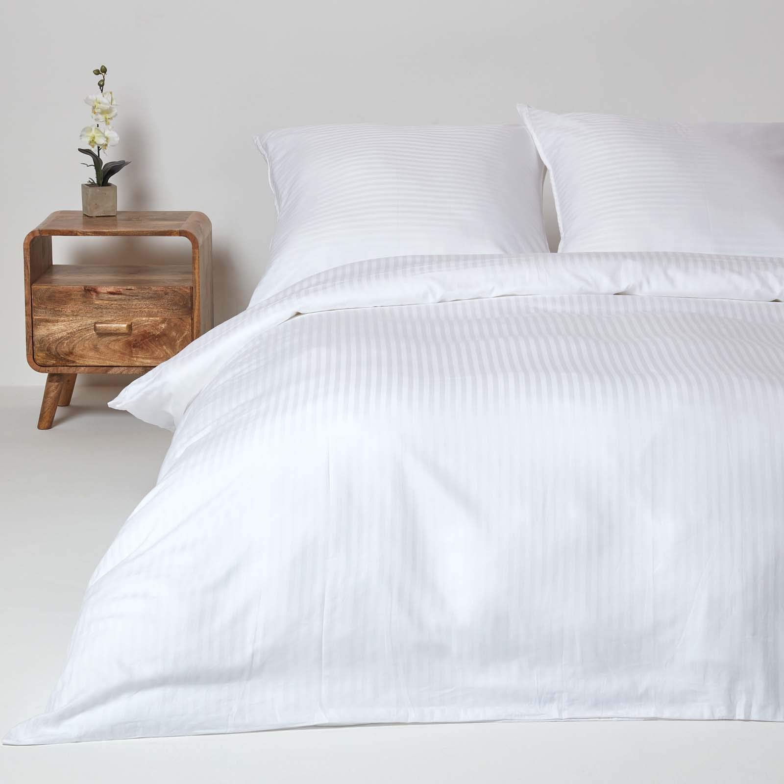 Homescapes 2 pezzi biancheria da letto 155 x 200 cm Bianco 100% cotone egiziano 330 fili