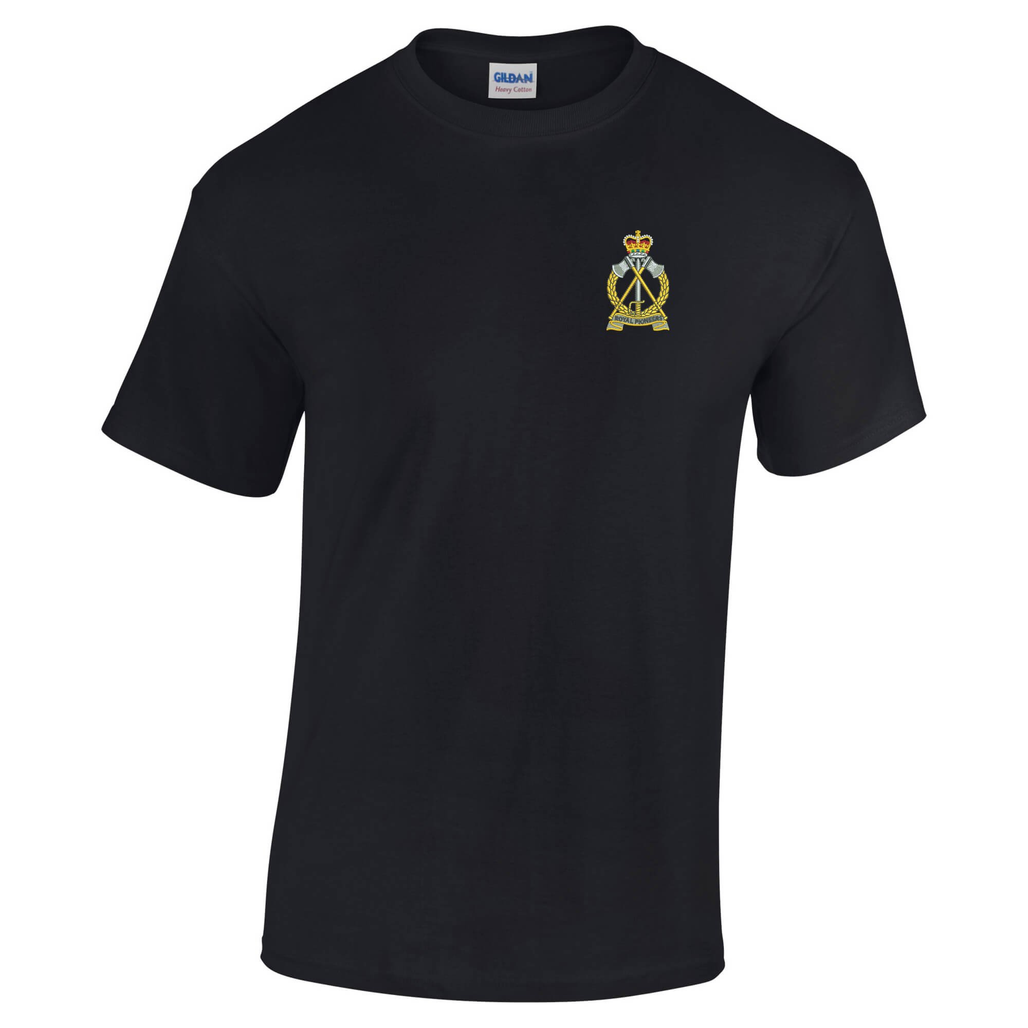 Pineapple Joe's Men's Black Royal Pioneer Corps Embroidered T-Shirt - X Large