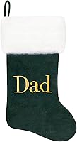 Vista 152 de Calcetines de Navidad bordados de 20 pulgadas con monograma, terciopelo rojo con puño de felpa blanca supersuave, adornos clásicos para decoración