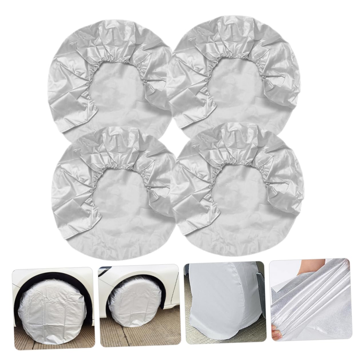 Copri Pneumatici 4 Pezzi Oxford Argento per Rv
