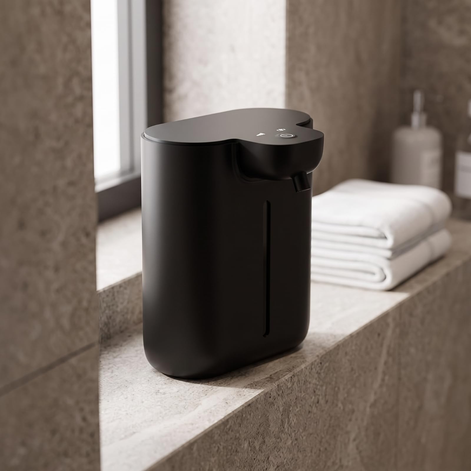 MERIGLARE Dispensador Jabón Montado en ed Higiénico, Dispensador Jabón sin Contacto, Compacto, para Baño, Cocina, Oficina, Líquido