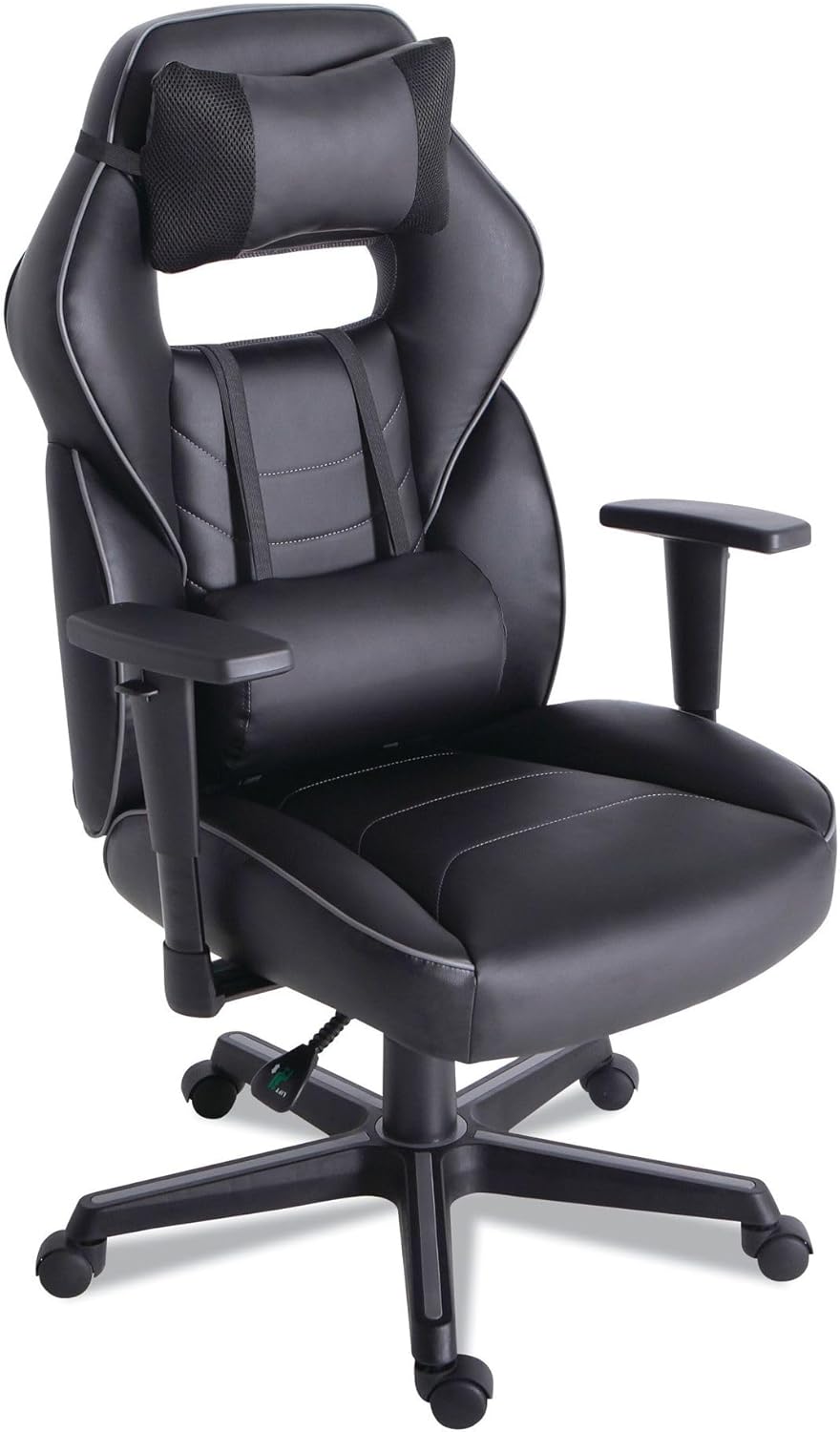 Alera Racing Style Ergonomic Gaming Chair, Supports 275 Lb, 15.91" to 19.8" Seat Height, Black/Gray Trim Seat/Back, Black/Gray Base