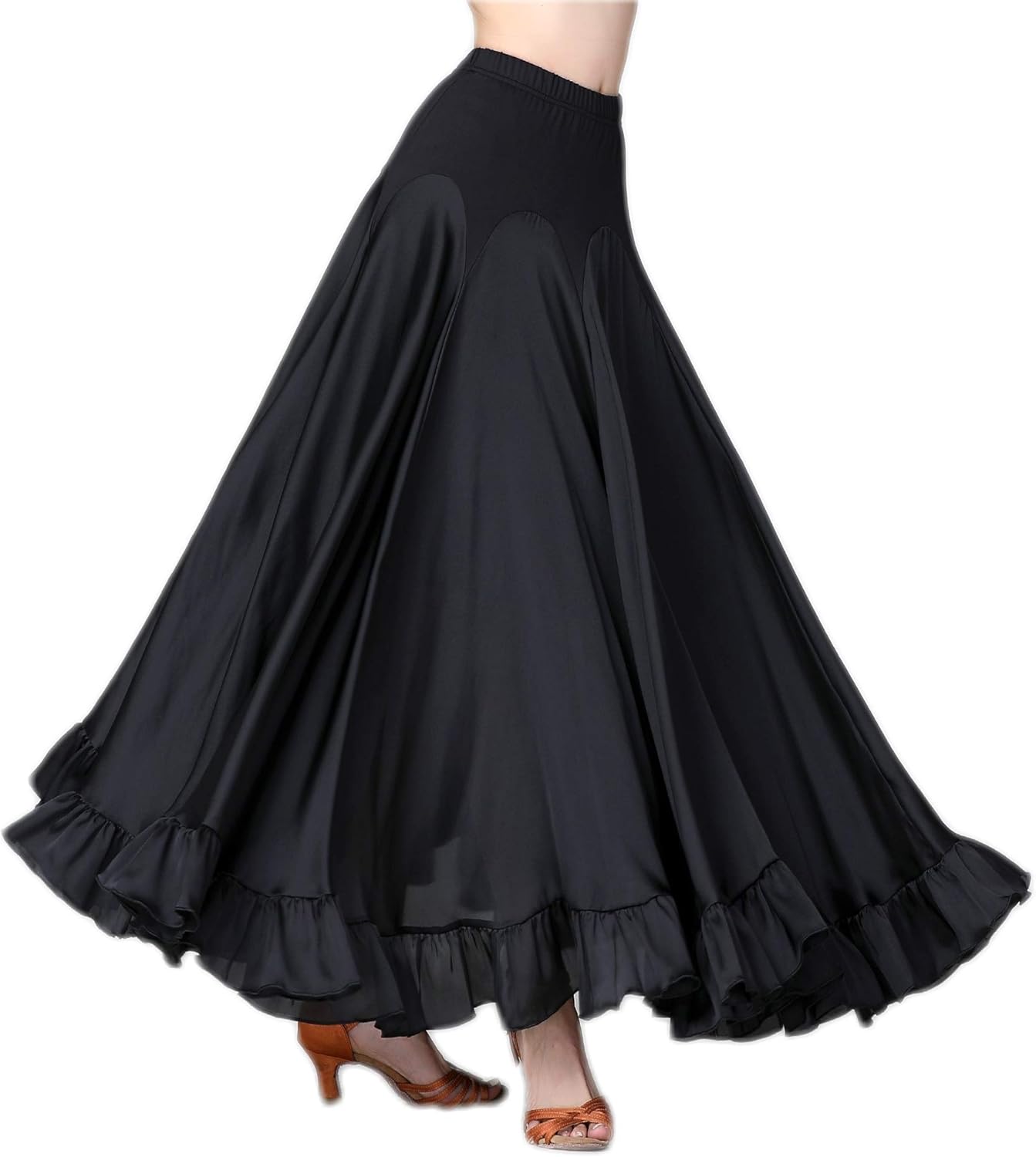 CISMARK Long Modern Flamenco Waltz Standard Ballroom Dance Fancy Training Skirt - Image 3