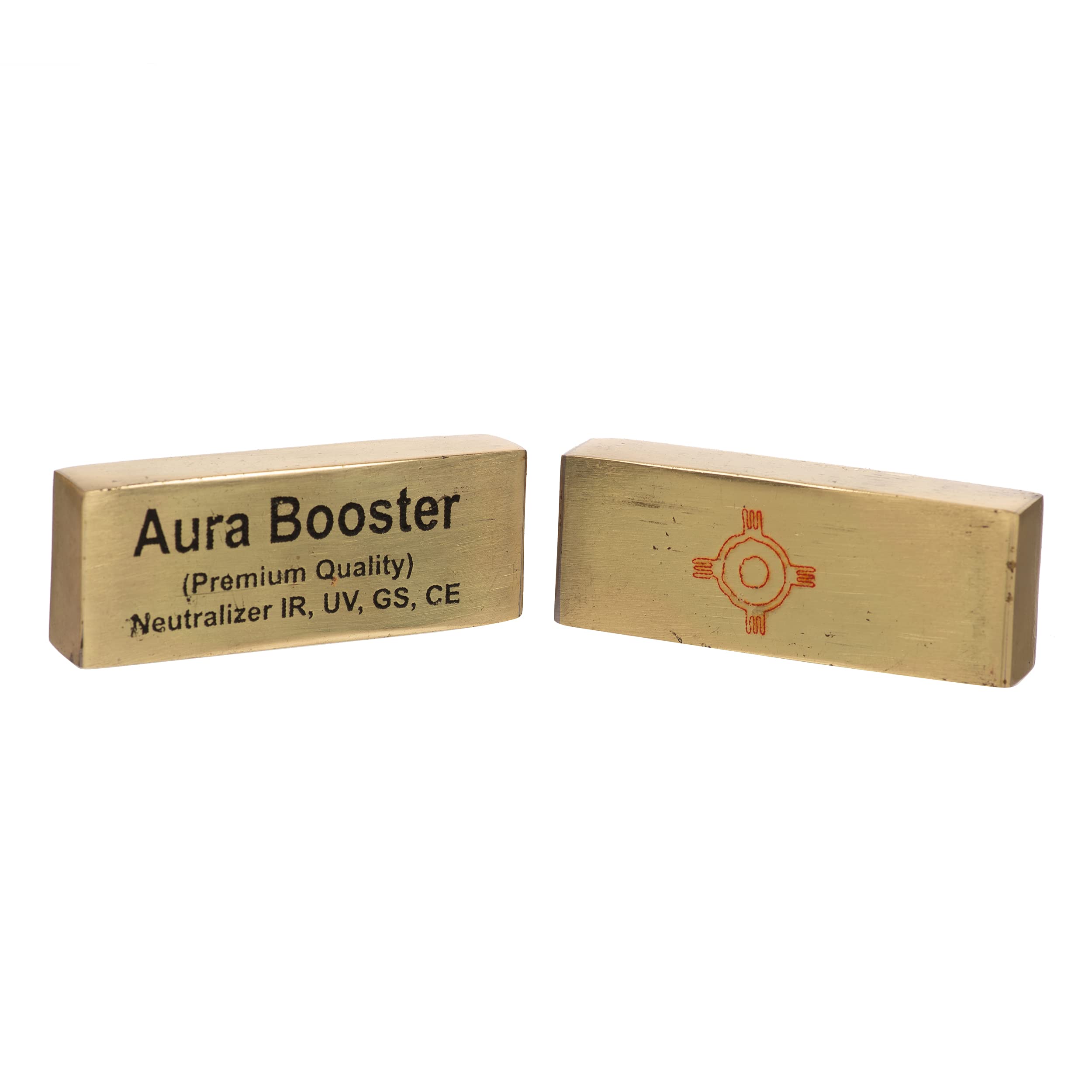 Brass Vastu Aura Booster Neutralize IR/UV/GS/CE for Enhance Positivity Energy Pack of 2 pcs with Golden Colour