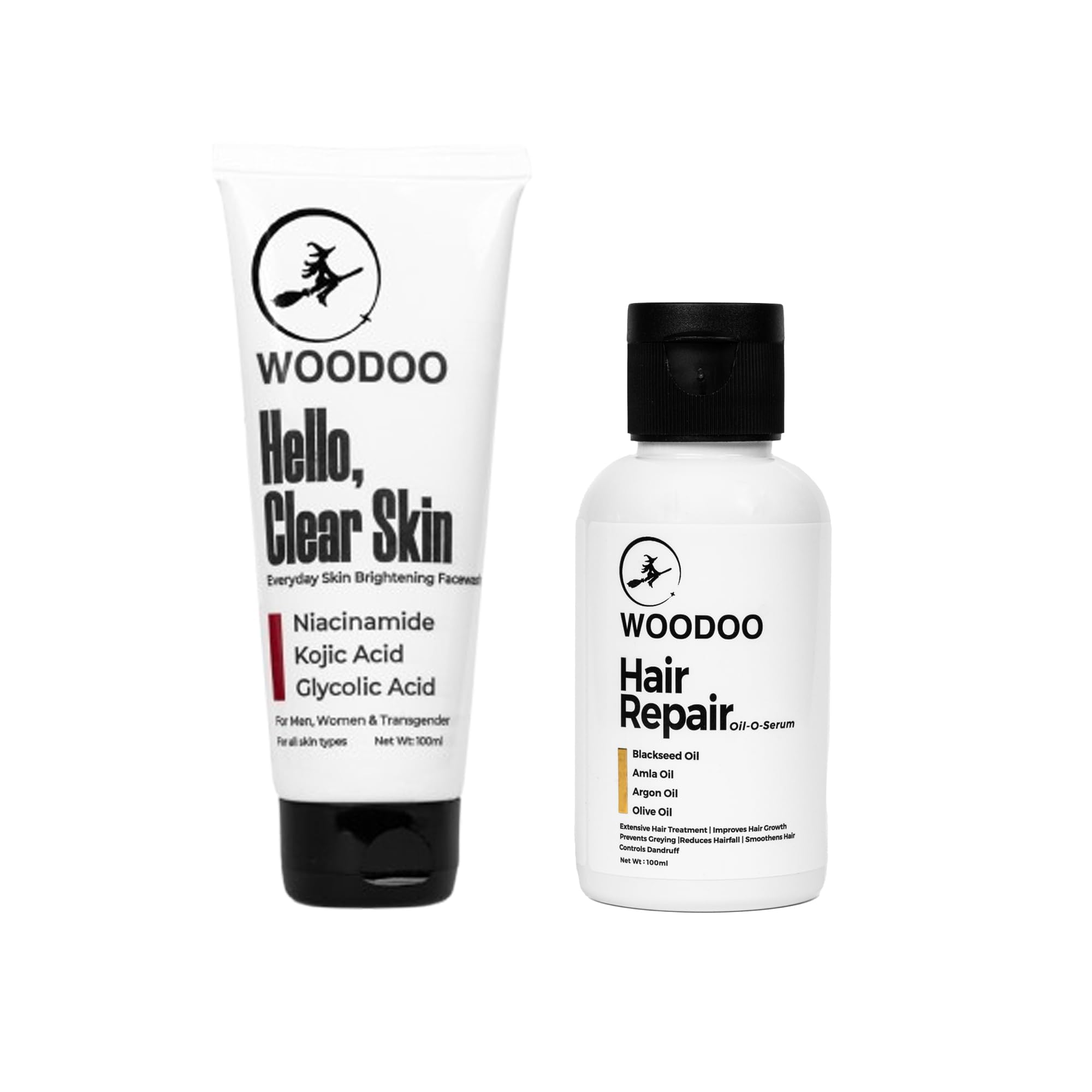 WOODOO Hair and Skin Repair Combo | Hair Repair Oil-O-Serum and Hello Clear Skin Facewash | 100 ml-picture-27