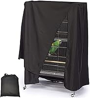 Fhiny Waterproof Blackout Bird Cage Cover for Parrots Parakeets - Durable Breathable Washable 34x24x47 Inch Good Night Cover