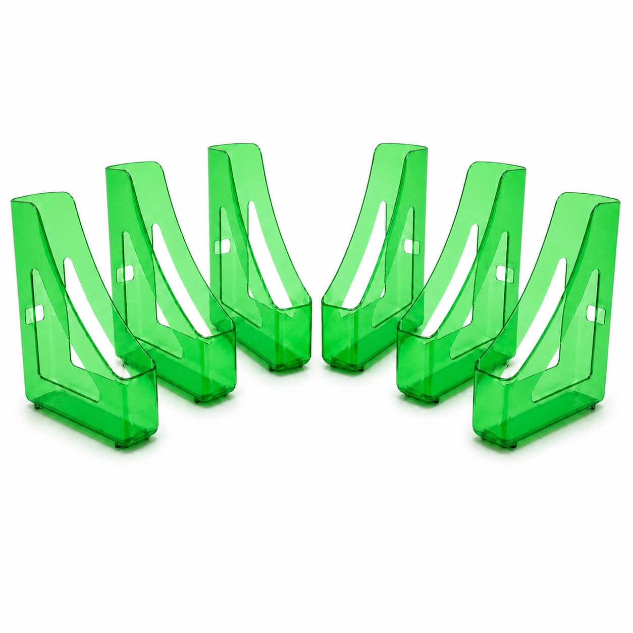 Deflecto Pack of 6 Gemstone Collection Contemporary Magazine File - Emerald