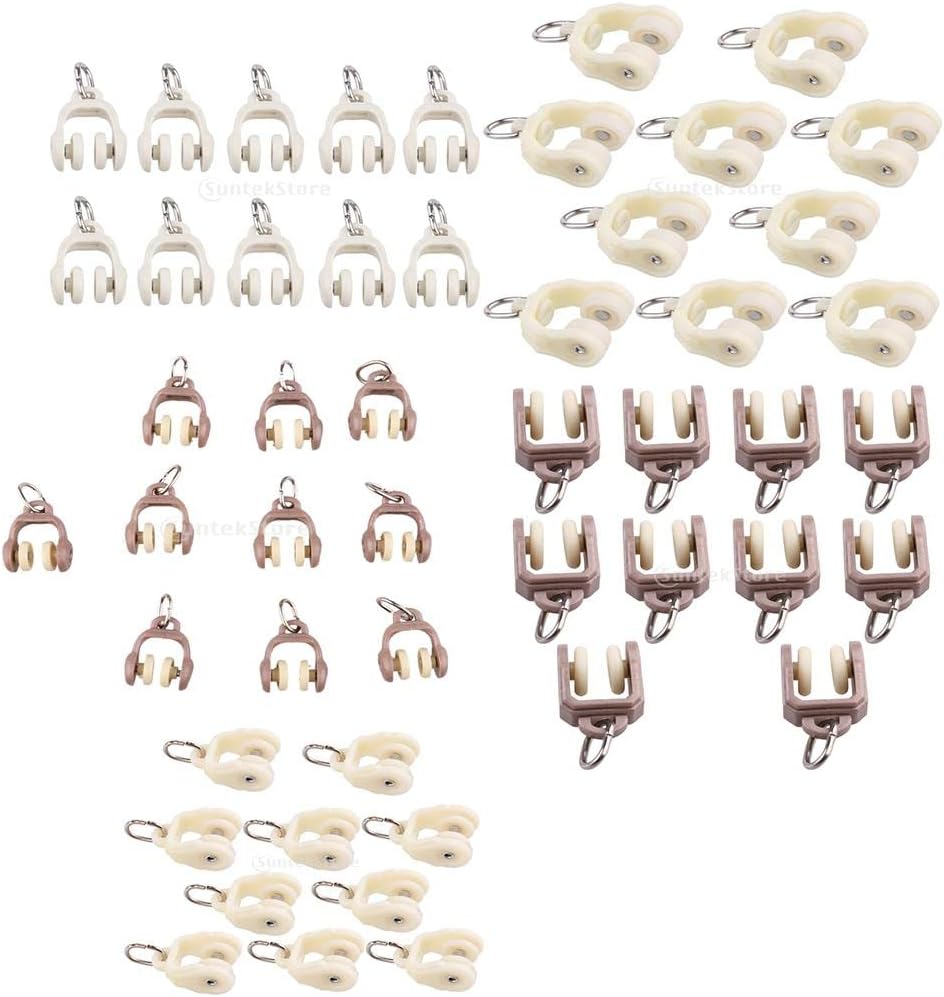 CALANDIS™ 2x10Pcs Curtain Track Glider Rail Slide Roller Runner Hook Ceiling Carrier 1#-25mm | Window Treatments & Hardware