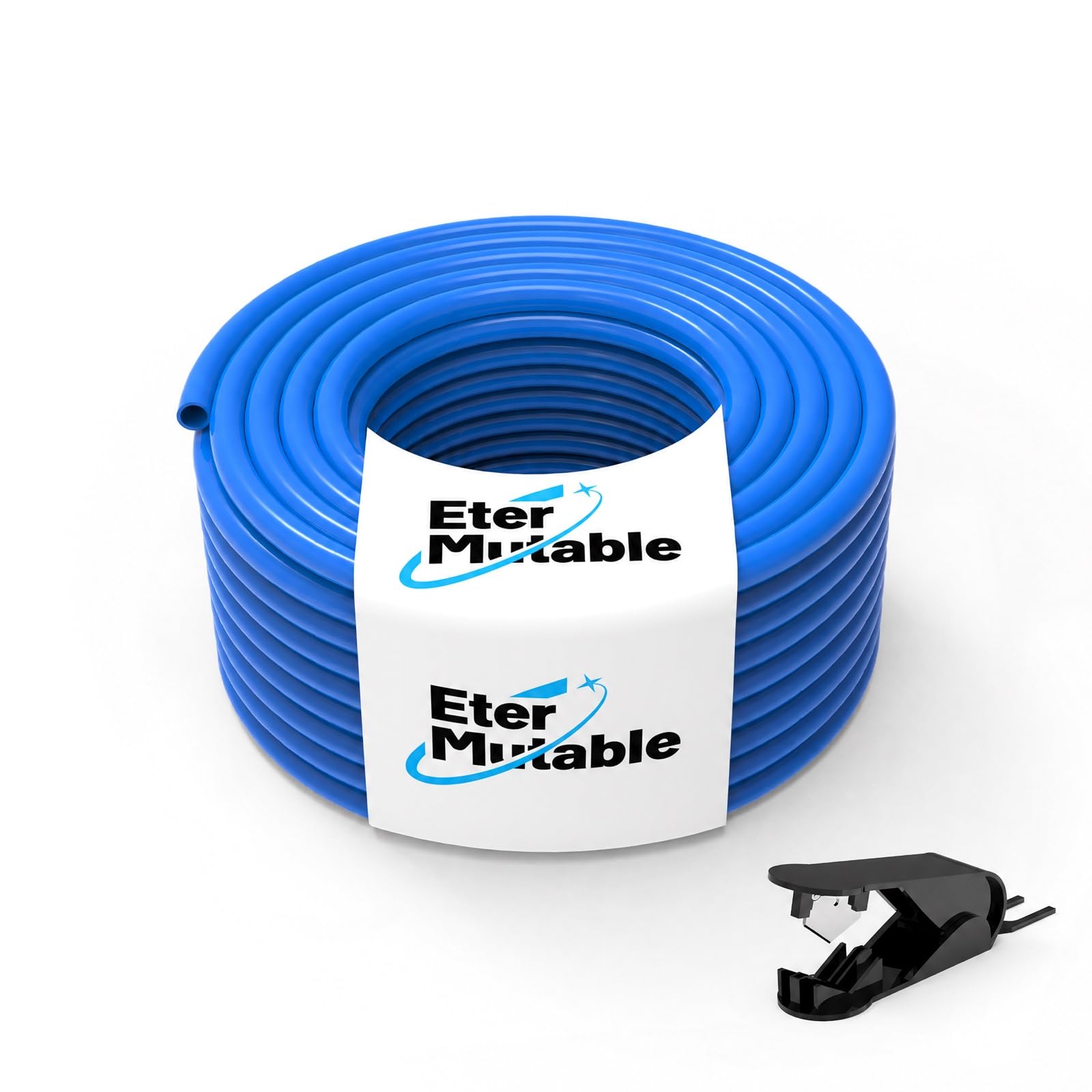EterMutable 1/2 Inch OD Blue Polyurethane PU Pneumatic Air Hose Tubing 98.4 Feet/30Meter Air Brake Line Tubing Compressed Accessories