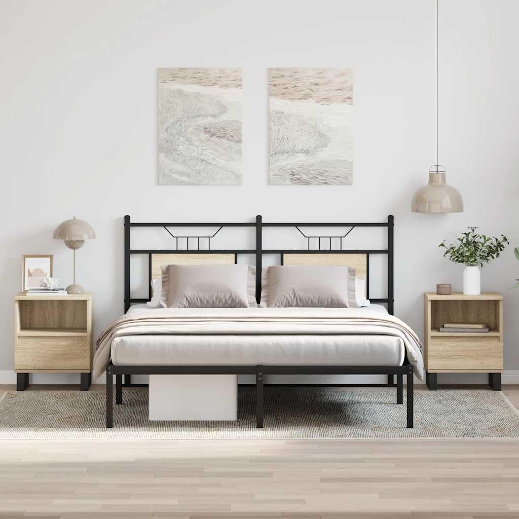 Stoliki nocne, 2 szt., dąb Sonoma, 40 x 35 x 50 cm, materiał drewnopochodny z szufladą, stolik pomocniczy, szafka nocna do sypialni, salonu, z miejscem do przechowywania i nowoczesnymi