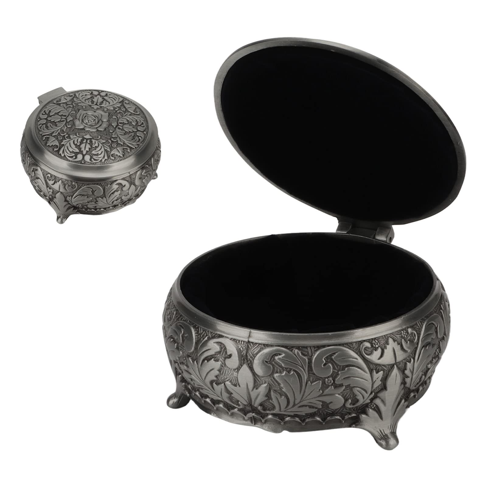 ヴィンテージ ジュエリーボックス ブラック 小物入れ 宝石箱 ベルベット Amazon｜ラウンド ヴィンテージ ジュエリーボックス 小物入れ ギフト