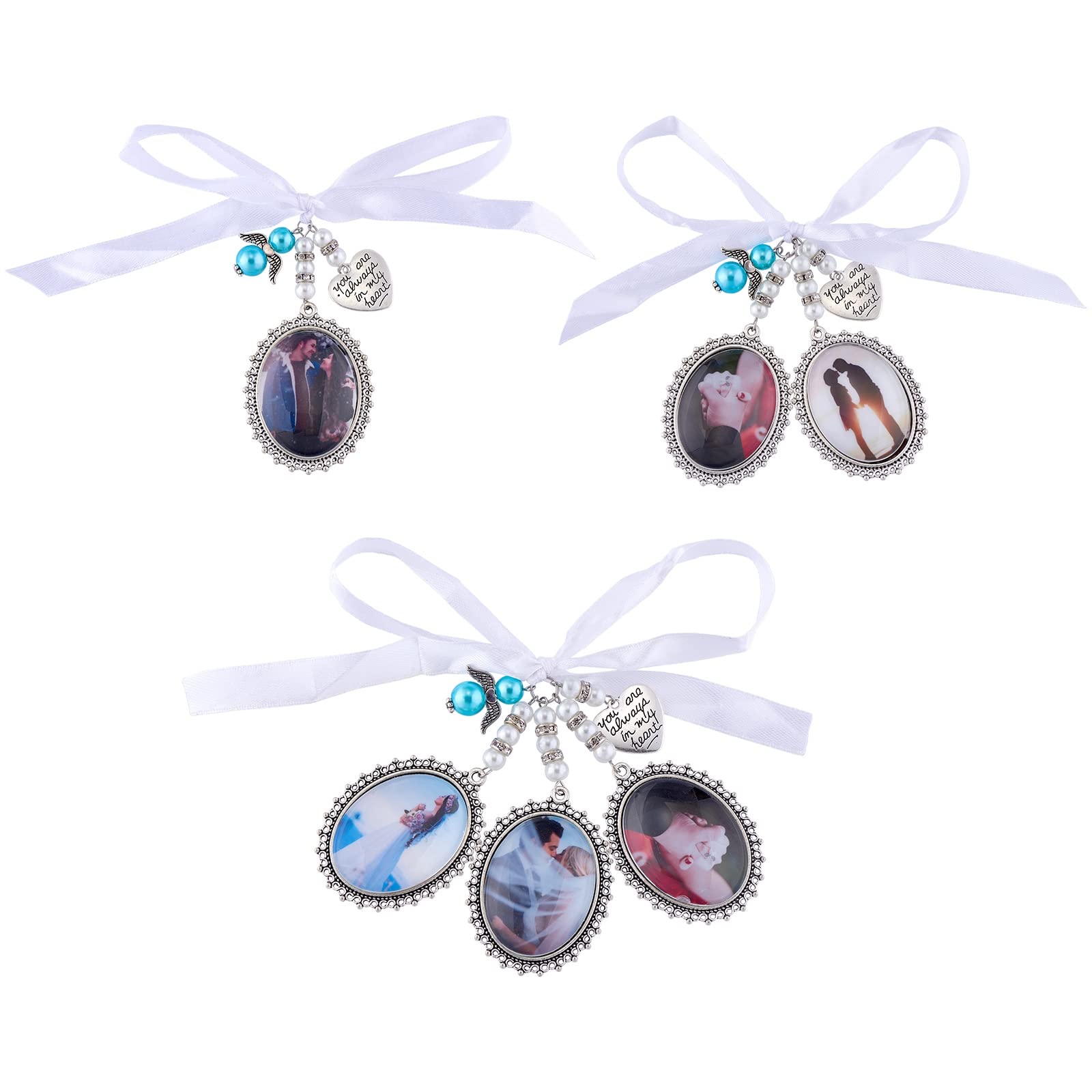 Kit DIY Breloques Photo De Mariage – 4 Broches, Cadres Dentelle, Cabochons Verre, Pour Créer Des Souvenirs Personnalisés