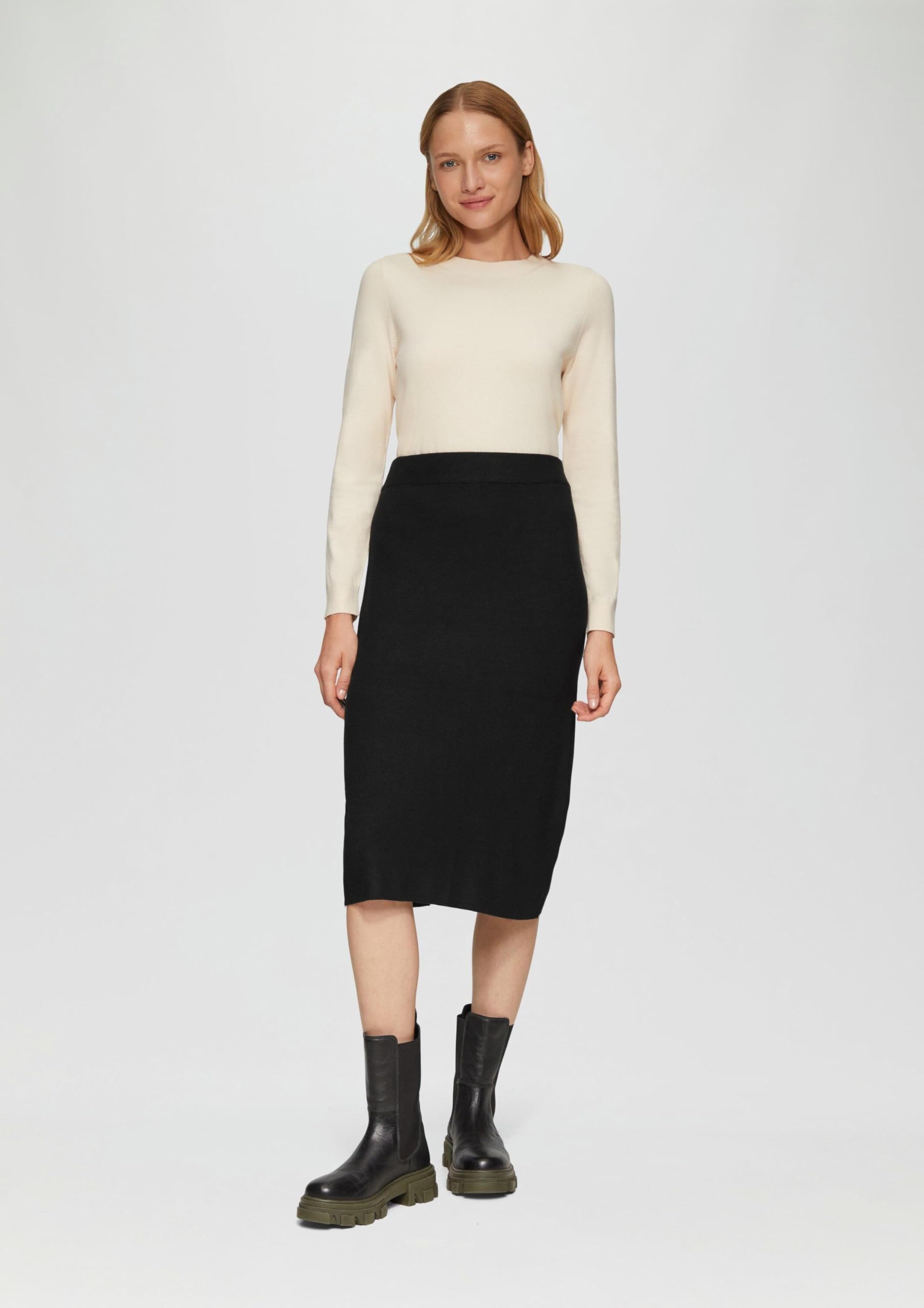 s.Oliver Elastischer Midi-Strickrock im Slim Fit