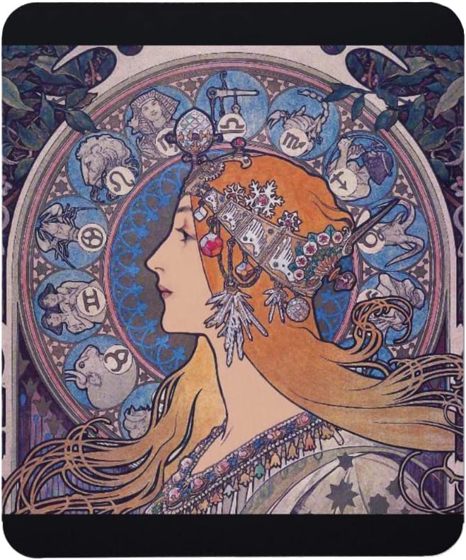 Amazon.co.jp アルフォンス・ミュシャ『 黄道12宮 』のマウスパッド:フォトパッド(世界の名画シリーズ) (縦型) パソコン