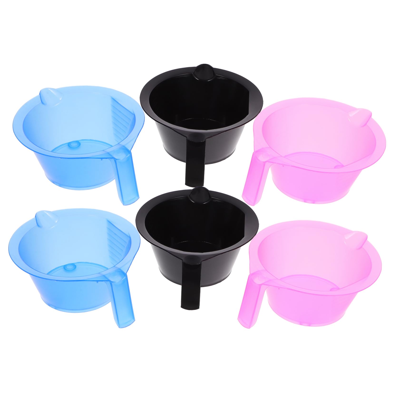 VICASKY 6pcs Transparent Hair Dye Bowls with Scales for Precise Coloring Professional Highlights Kits for Salon Use Stable Base Random Colors