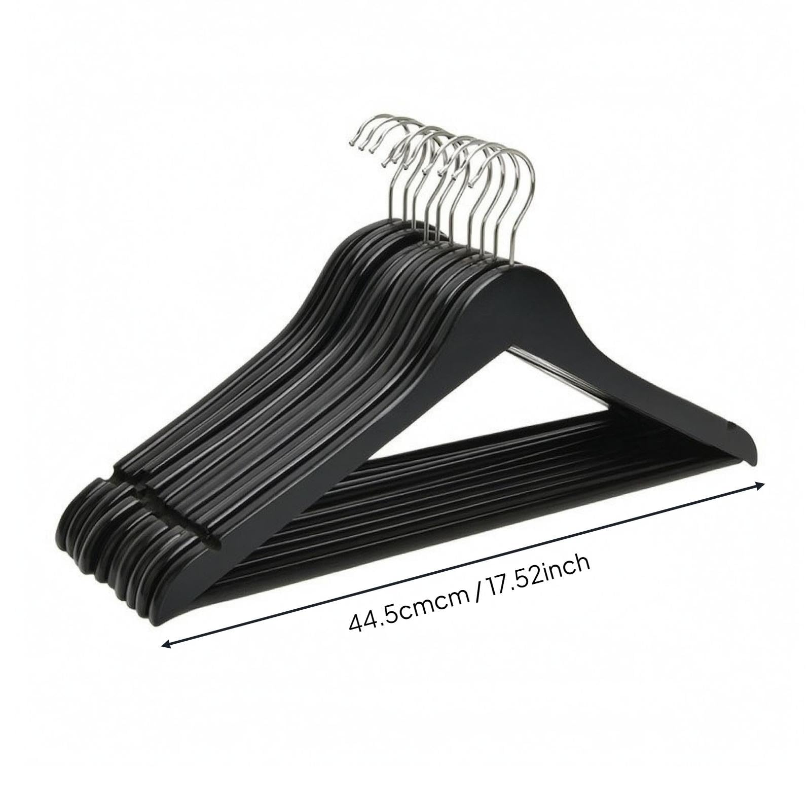 Juego de 20 Perchas Giratorias, Ahorran Espacio, Antideslizantes, de Plástico, para Pantalones Y Camisas, Adecuadas para, Negro, Individual