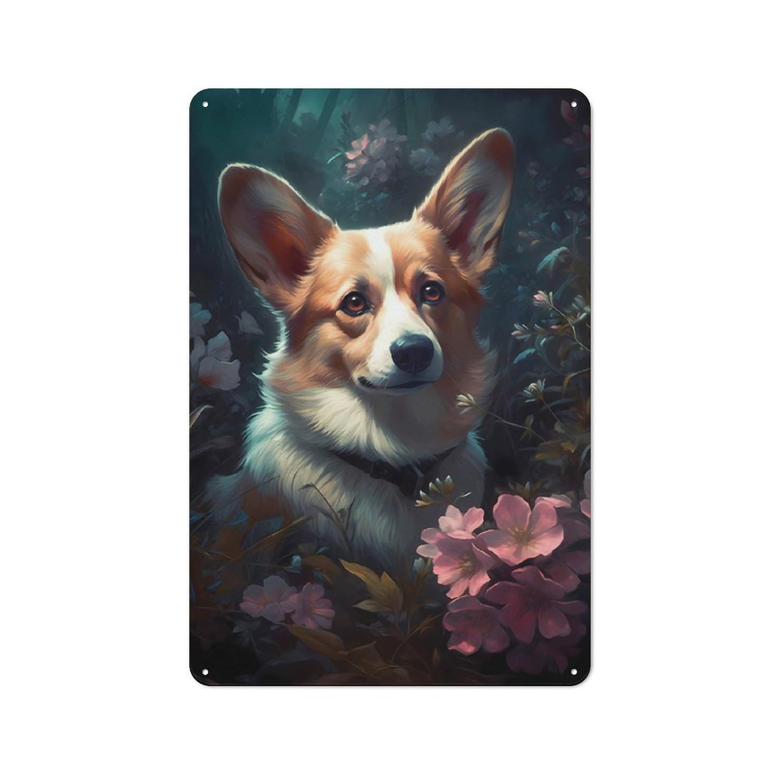 Junmoney Corgi Dog Fanciful Rustic Tin Sign 30X20cm For Man Cave Or Games Room, Housewarming Present For People Styling Man Cave And Games Room