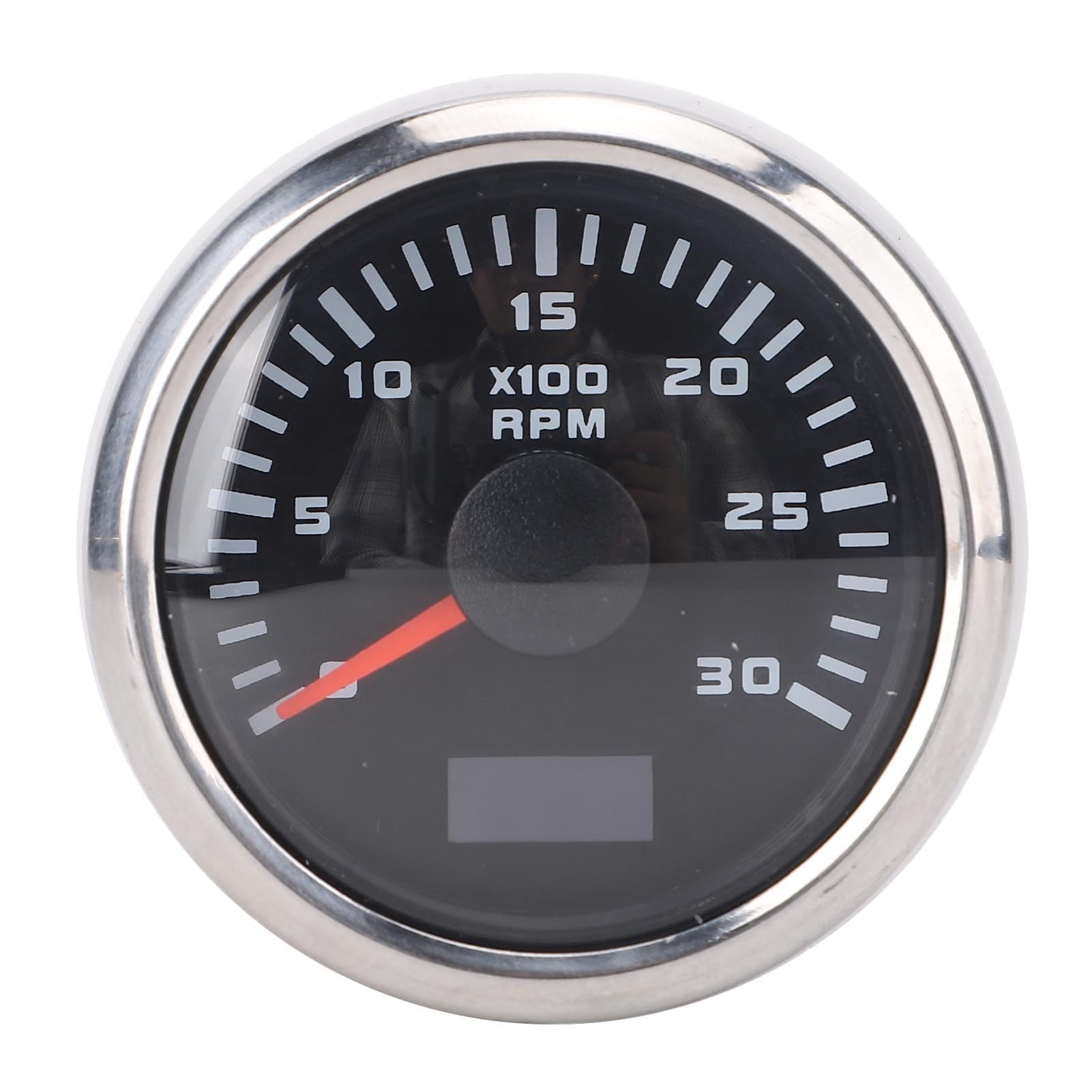 Conta Giri Universale, Tachimetro Elettromeccanico con Display Retroilluminato 52mm 0-3000 Giri/min per Camion, Barche, Motori, Veicoli a Benzina (Quadrante Nero Lunetta Argento)