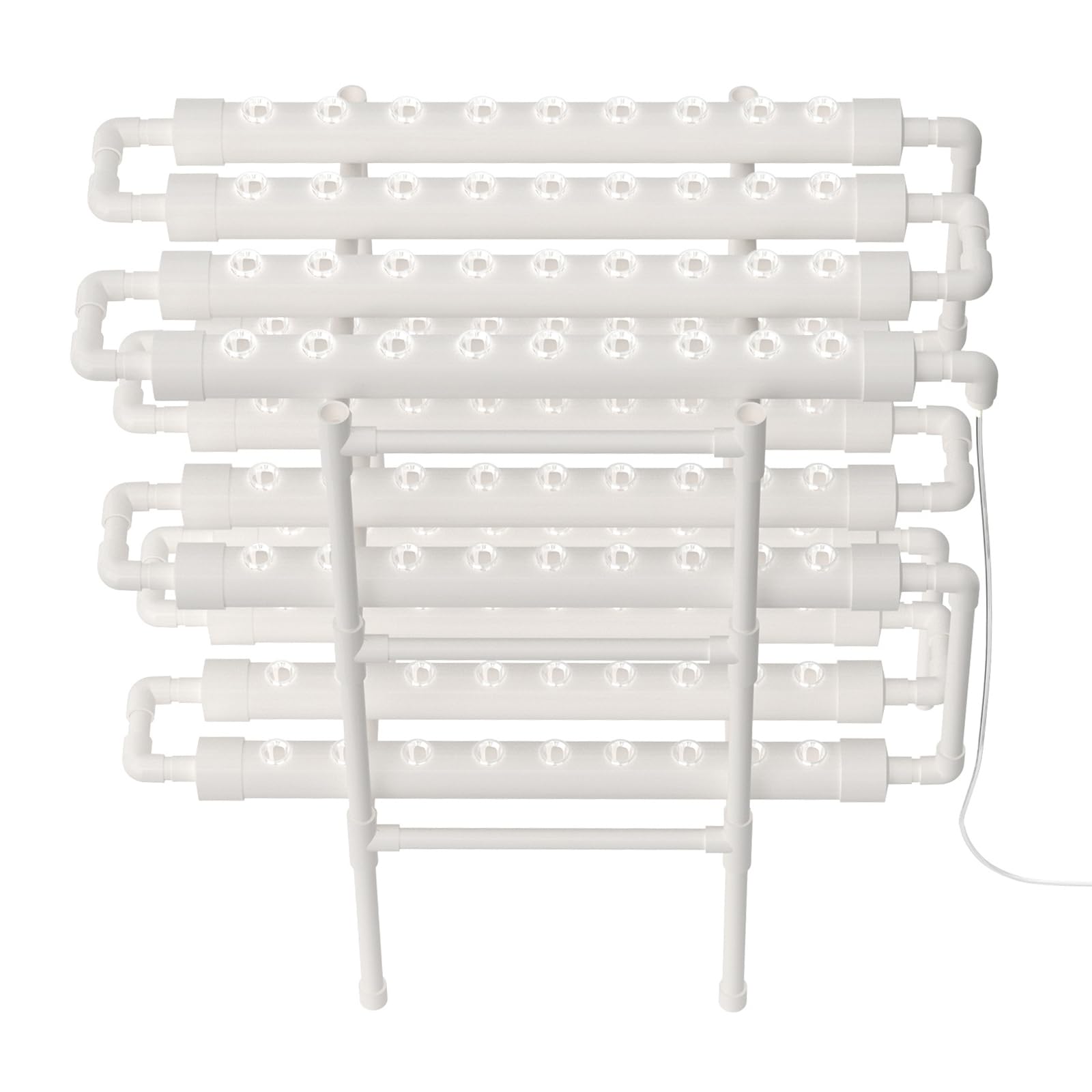 Sistema de cultivo hidropónico, sistema de jardinería hidropónico con 108 espacios para plantas, 3 capas, kit de cultivo hidropónico, para hierbas, frutas y verduras, tubos de PVC de grado