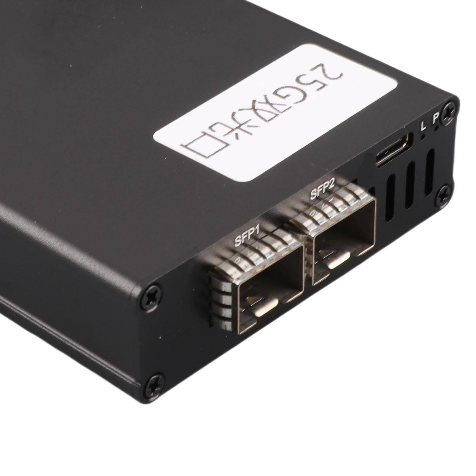 CHICIRIS Plug e Riproduzione in Lega in Alluminio di Scheda di Rete Ad Alta velocità per OS X, Scheda di Rete SFP Portatile System USB4 (Dual Port)