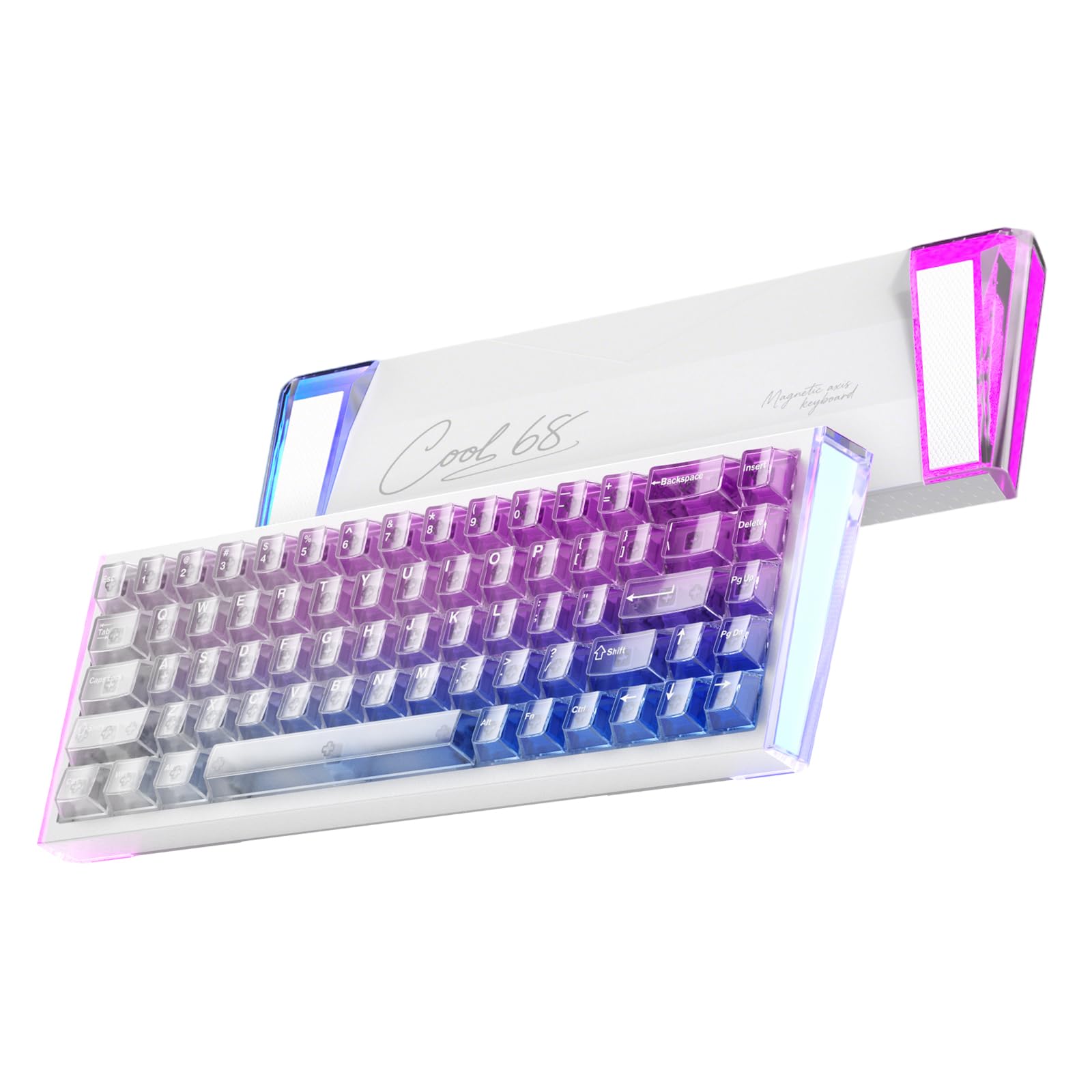 DAREU COOL68 Teclado Gaming con Disparador rápido de 8000 Hz, precisión RT de 0,01 mm, Teclado mecánico magnético con Cable al 65% con interruptores de Efecto Hall, 20 Modos RGB, para PC/Mac