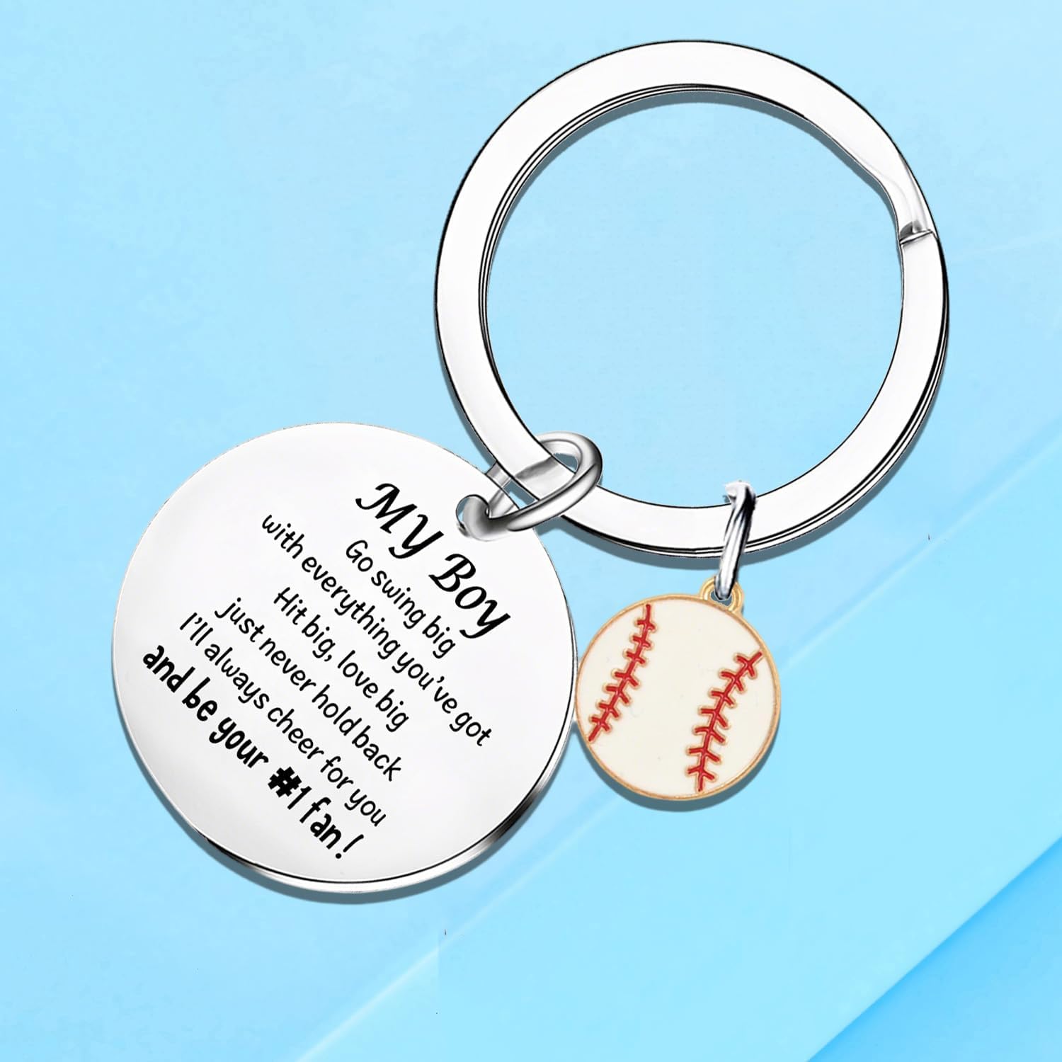 malyunin Baseball Gift For Son From Mom Inspirational Baseball Keychain For Son Baseballs Birthday Decorations Baseballs Team Gifts - Image 2