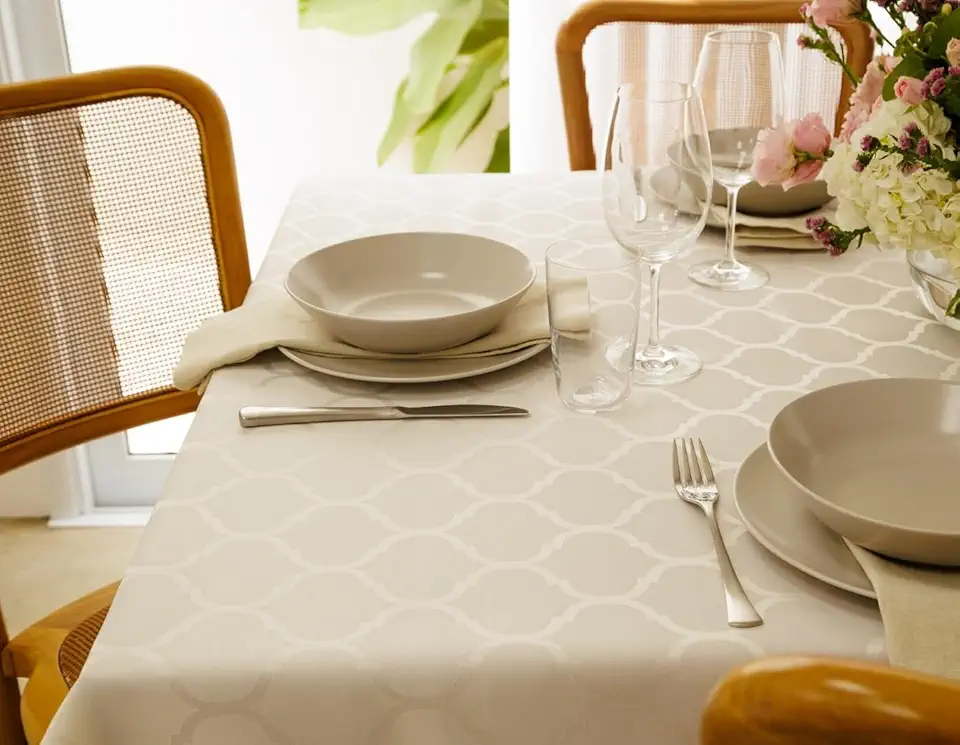 Toalha de Mesa Quadrada 4 Lugares Impermeável 1,00x1,00m Lanchonete Restaurante Bar (Marrocos Pérola)