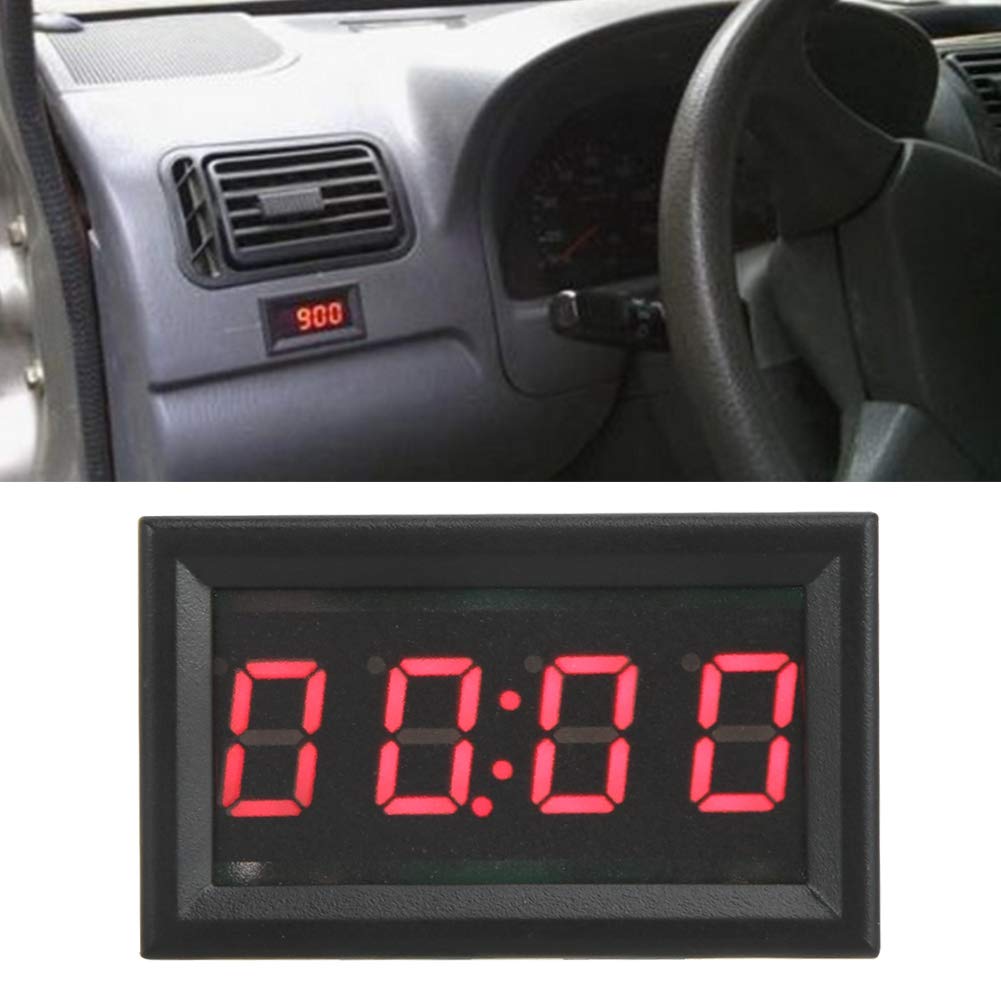Orologio Digitale LED Per Auto - Display Cruscotto, 4.5-30V, Colori Vivaci (verde) - Foto 9
