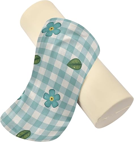 Miniatura 4 de JUNZAN Buffalo Plaid Tartan Check Scotland Floral Farmhouse Bolster Pillow Covers Bed Neck Roll Pillow Round Pillows for Bed for Knee Support Pillow