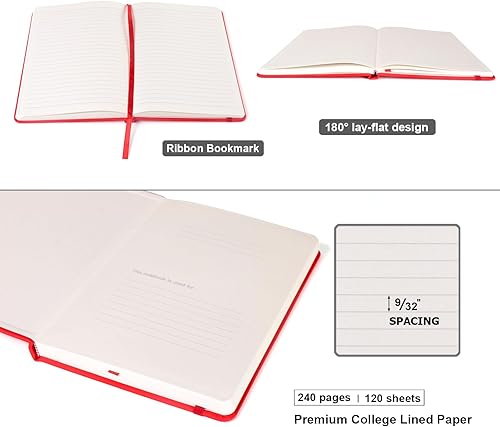 Miniatura 4 de Comix Paquete de 6 cuadernos rayados, 240 páginas, 5.4 x 8.1 pulgadas, amarillos, cuadernos ejecutivos de tapa dura media, cuadernos clásicos con