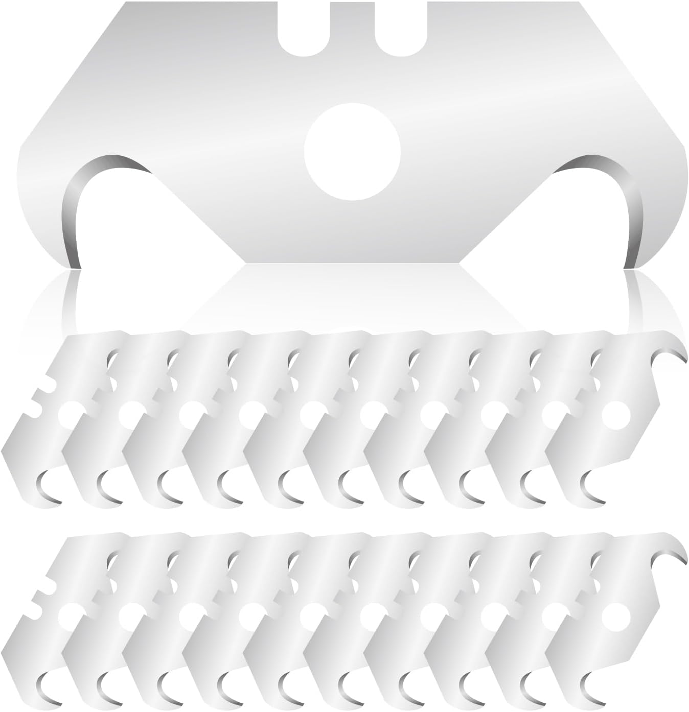 100 PCS Hook Blade Utility Knife Hooked Razor Blades with Storage Box for Cutting Carpets, Wallpaper, Roofing Materials