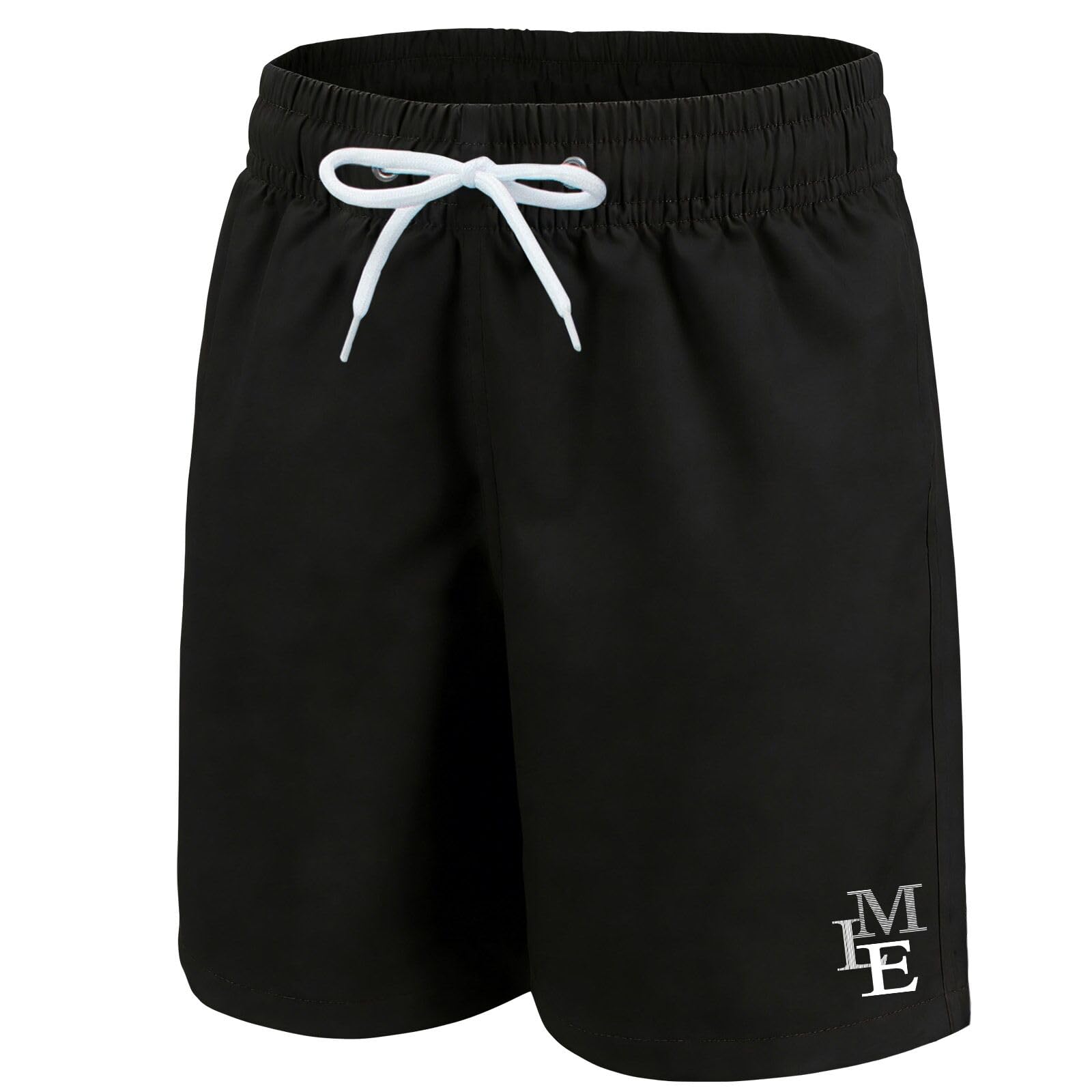 MEILONGER Bañador Niño Ropa de Baño para Niño Secado rápido Interior de Malla Short(Negro,10-12)