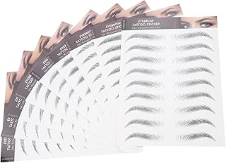 PartyKindom 9 hojas de calcomanías de cejas f...