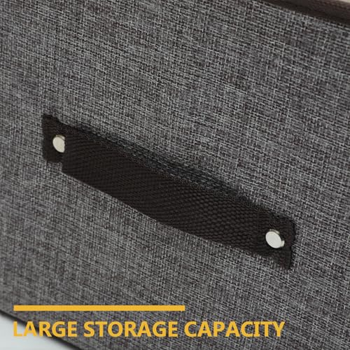 Caja de almacenamiento con tapa de algodón y lino para ropa de diseño compacto 7