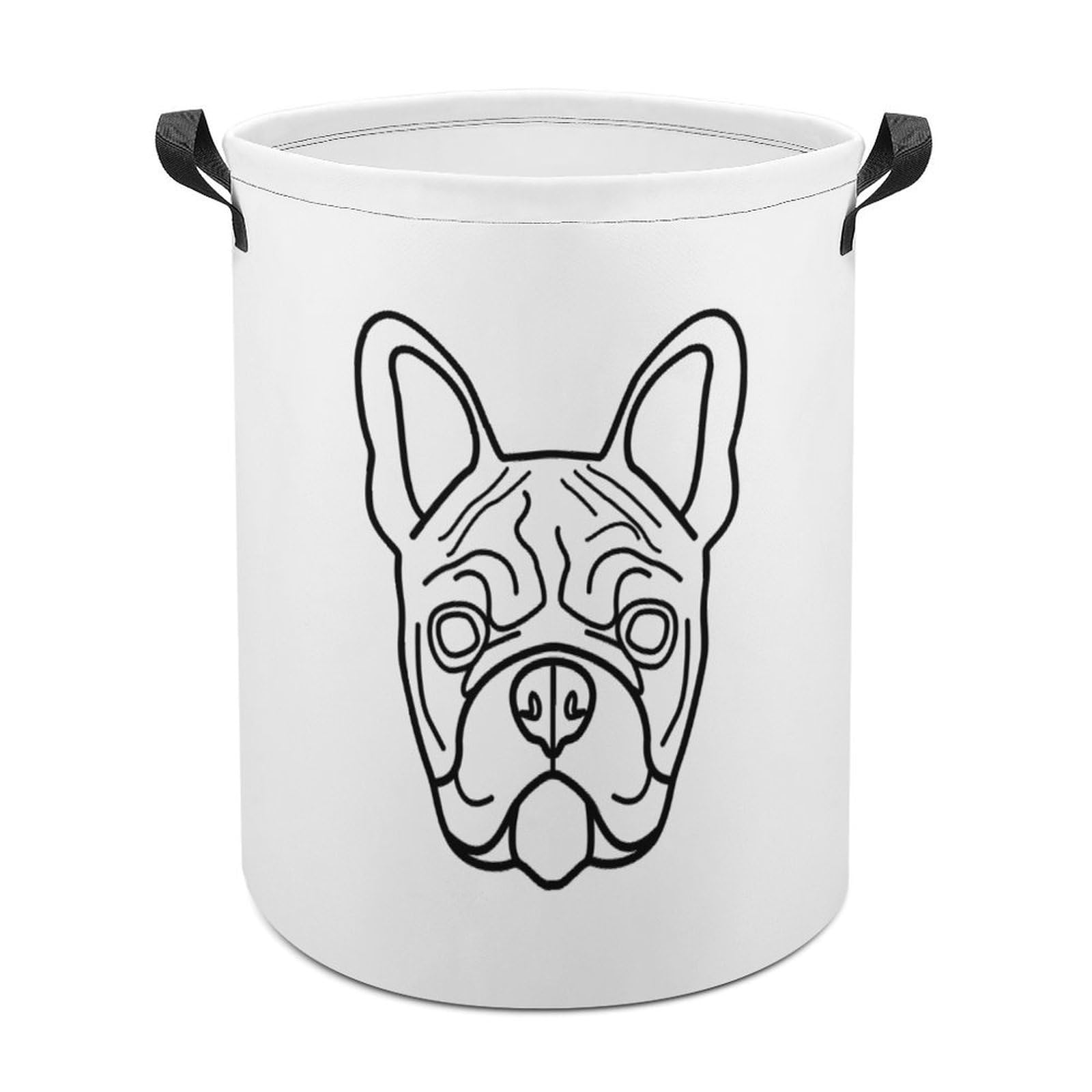 Wlntrophic Laundry Hamper, French Bulldog Laundry Basket, Washing Basket with Handle